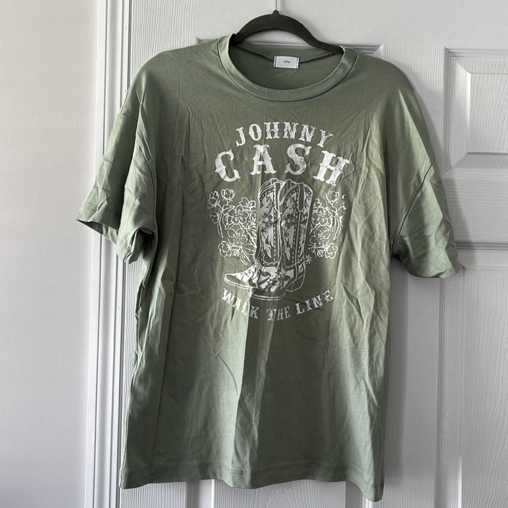 Women’s olive green Johnny Cash T-shirt